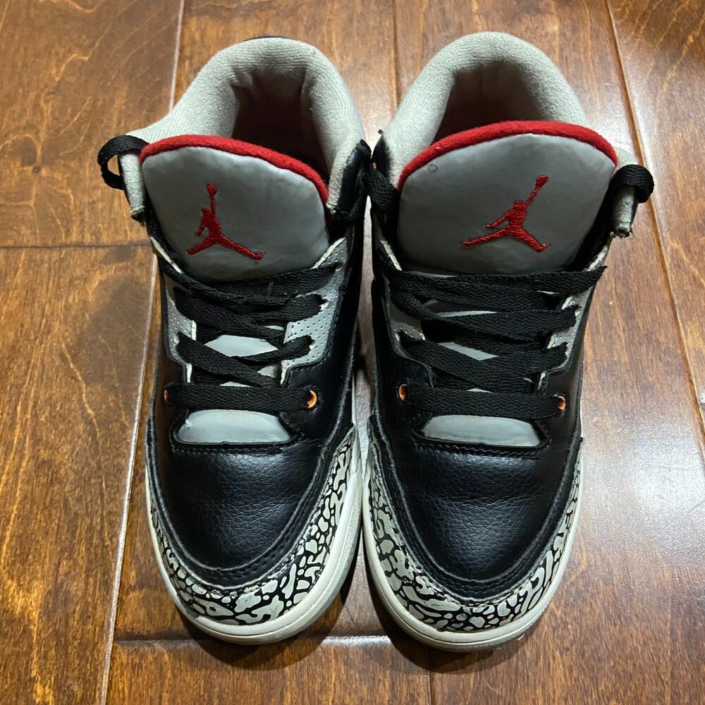 Nike Air Jordan 3 Retro OG Black Cement 2023 Kids Shoes Sneakers Size 2.5Y - Picture 5 of 9